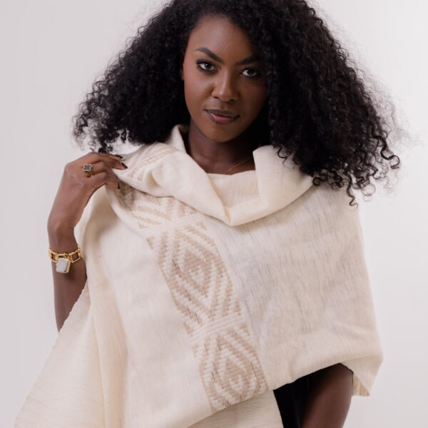 Coffee Gabi Handwoven Shawl